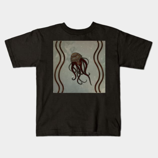 Elegant steampunk jellyfish Kids T-Shirt by Nicky2342